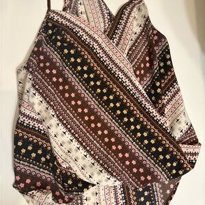 SHEIN Multicolor Floral Striped Tank Top